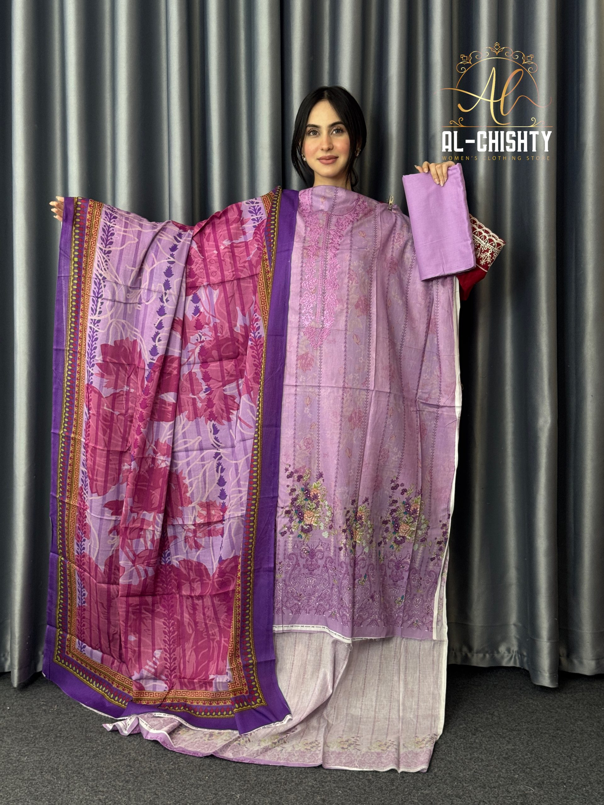 IMG_2578.JPG Al-Chishty Luxery Embroidery Lawn Unstitched Collection - Image 1
