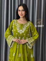 Premium Cotton Embroidery Work Frock Set - Image 4